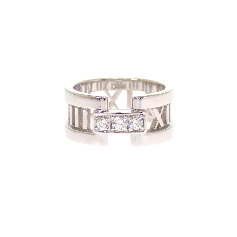 樂天商城 - ティファニー TIFFANY&Co. アトラス オープン リング 指輪 K18ホワイトゴールド 18金 レディース ジュエリー アクセサリー 2003年製【中古】【Aランク】
