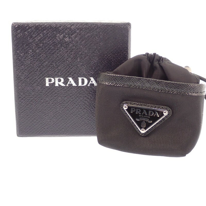 樂天商城 - プラダ PRADA Re-Nylon ミニポーチ キーチェーン Air Pods Pro ケース 2TT170_2DMK_F0002 バッグチャーム ナイロン ブラック レディース メンズ ユニセックス【中古】【Aランク】