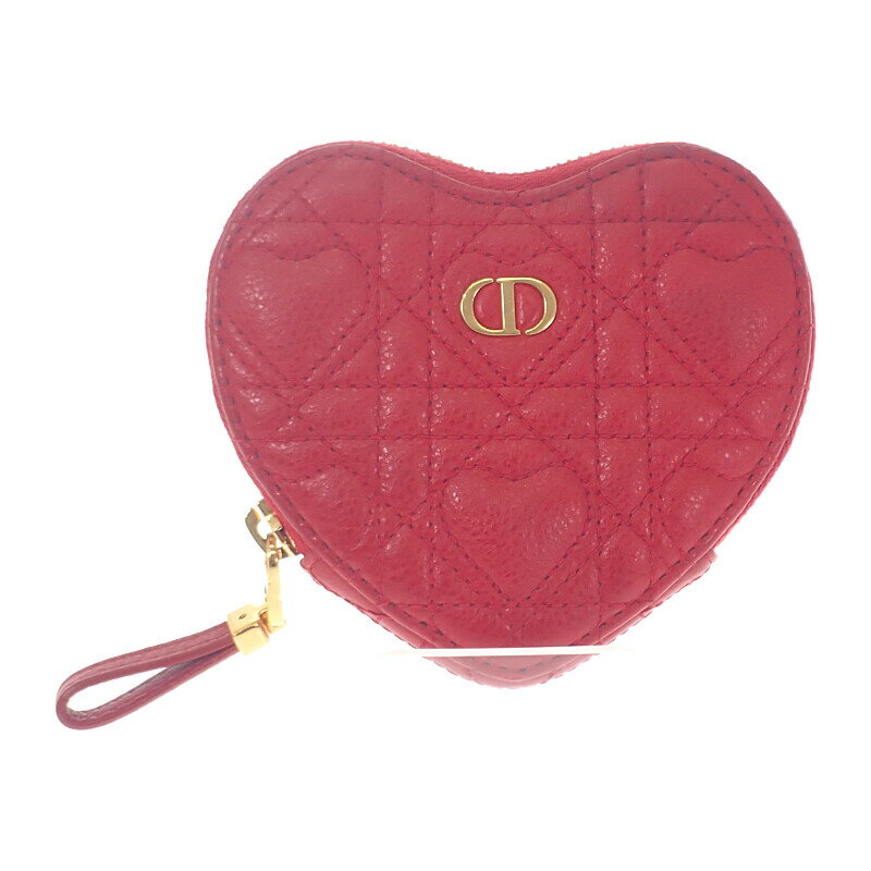樂天商城 - ディオール Dior アムールカロチェーンハートポーチ S5097UNID_M61R ショルダーバッグ カーフ レッド ゴールド金具 レディース【中古】【ABランク】