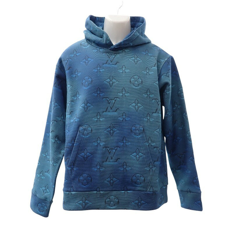 ルイヴィトン LOUIS VUITTON 3D モノグラム プリンテッドオールオーバーフーディ M 1AA4IN パーカー コットン ブルー メンズ 美品【中古】【Aランク】