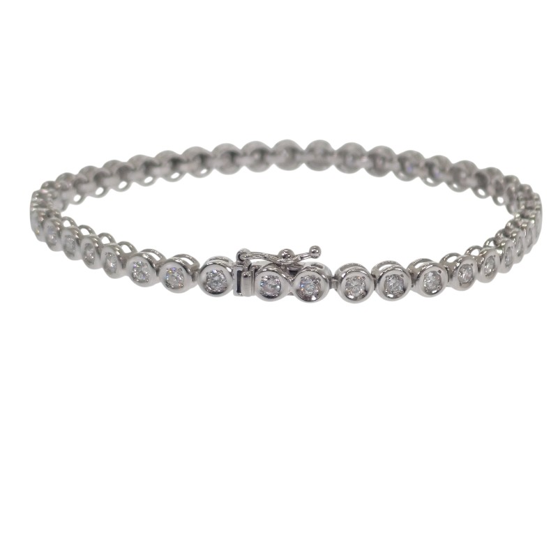 デザインジュエリー テニス ブレスレット 美品 刻印あり 資産 Pt850 プラチナ ダイヤモンド2.00ct メンズ レディース【中古】【Aランク】