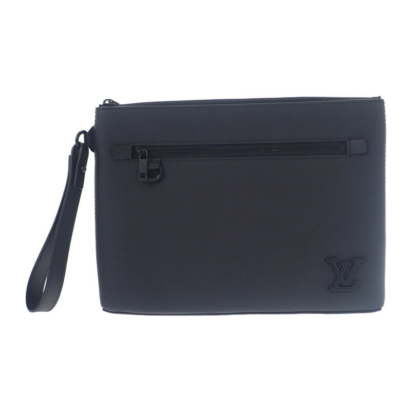 ルイヴィトン LOUIS VUITTON テイクオフ・ポーチ LV アエログラム M69837 クラッチバッグ セカンドバッグ グレインレザー ノワール メンズ レディース【中古】【Aランク】