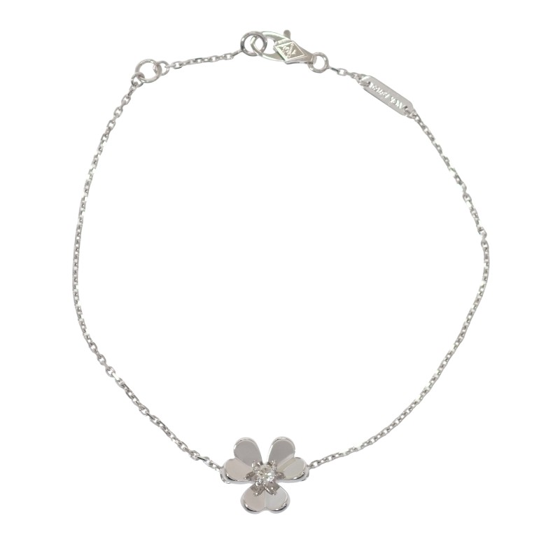 ヴァンクリーフ＆アーペル Van Cleef & Arpels フリヴォル ミニ VCARP0J500 ブレスレット K18ホワイトゴールド 18金 ダイヤモンド レディース 刻印あり ジュエリー フラワー 花