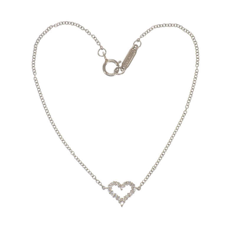 ティファニー TIFFANY&Co. センチメンタルハート ブレスレット Pt950プラチナ レディース ミニ ジュエリー アクセサリー かわいい【中古】【Aランク】