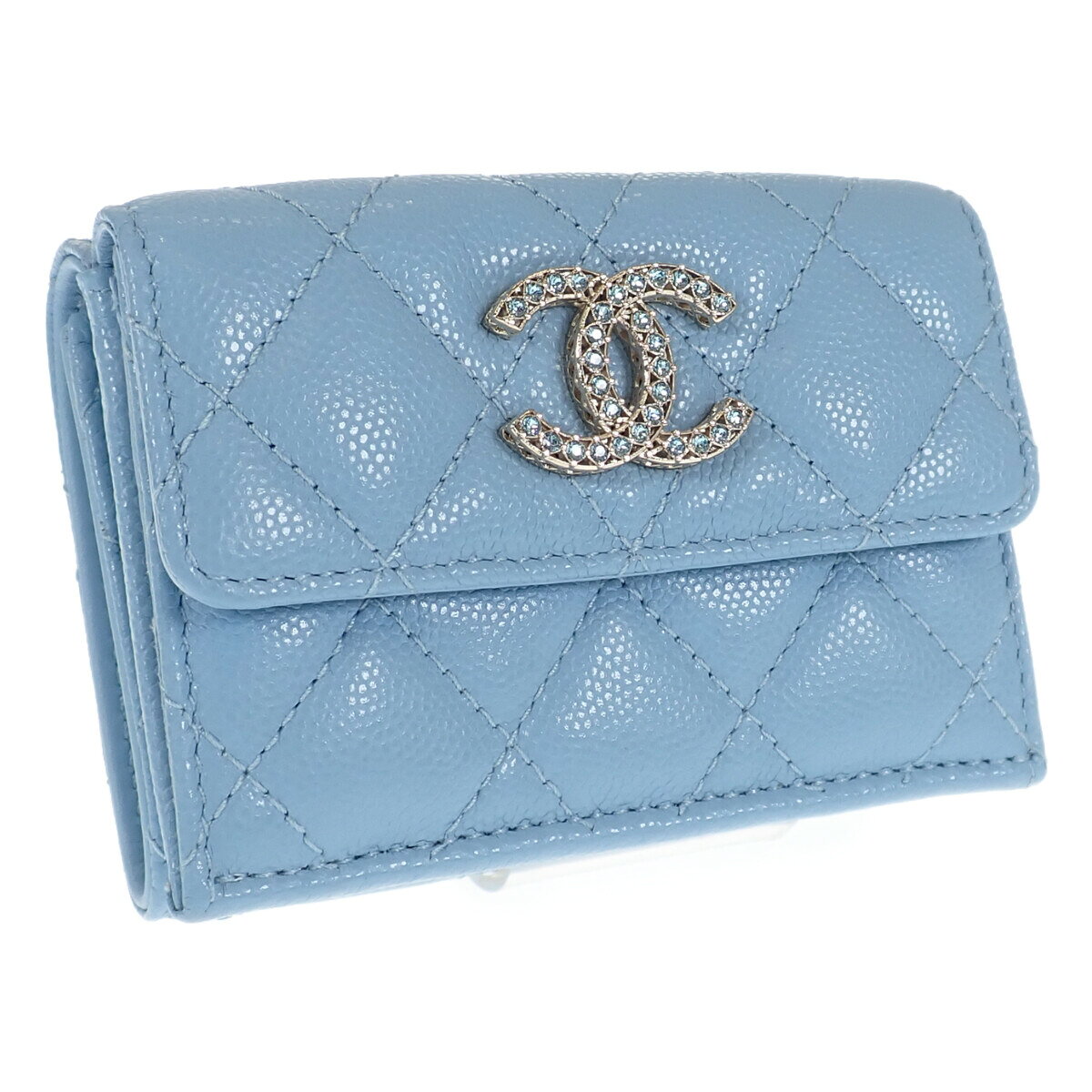 シャネル CHANEL ココマーク スモールフラップウォレット AP3397 保存箱付属 三つ...