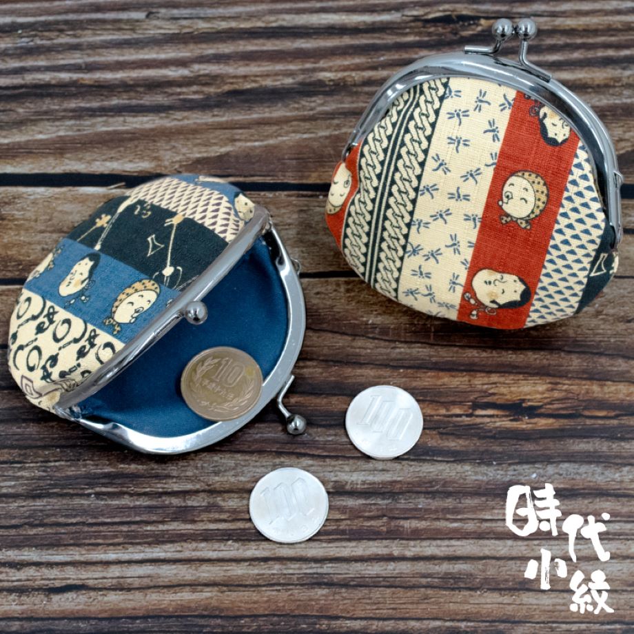 おかめひょとこ がま口 ガマ口 小物入れ 2.6寸おかめ ひょっとこ 時代小紋 小銭入れ 財布 がまぐち 尾張屋