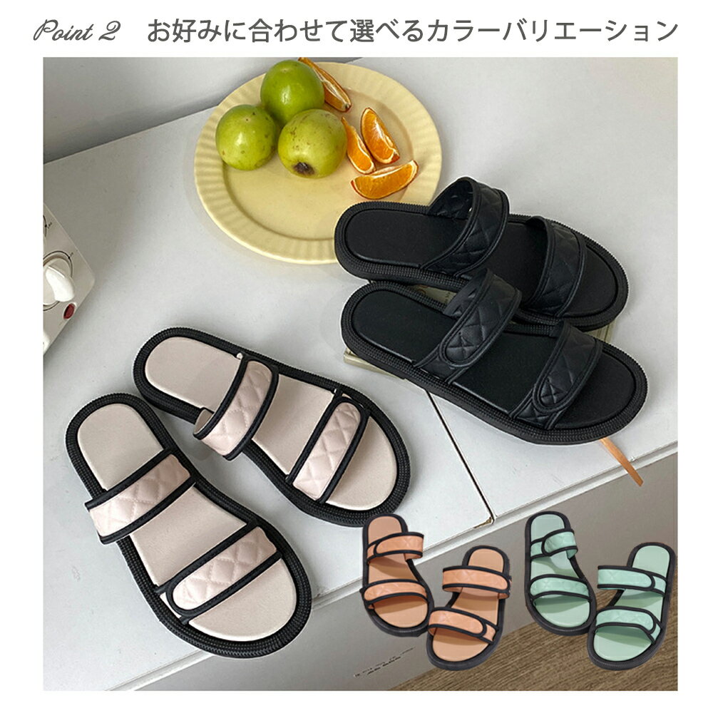 ベルト風サンダル フラットサンダル ビーチサンダル ストラップ レディース 海 ビ...