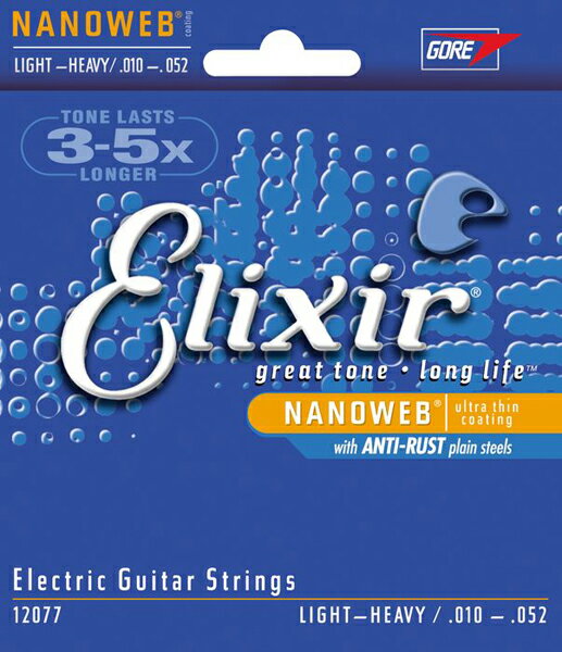 Elixir / NANOWEB with ANTI-RUST #12077 Light Heavy 10-52 エレキギター弦 ナノウェブ エリクサー【渋谷店】