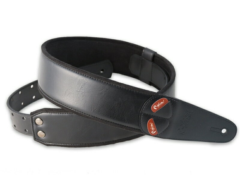 Righton! STRAPS / CHARM BLACK / Guitar & Bass Strap MADE IN SPAIN ! スペイン製ギター/ベースストラップ「ライトオン！ストラップス」はスペインで40 年以上革製品を扱い、その厳しい市場で培った プロフェッショナルとしてのキャリアと熟練した製法を活かして、ミュージシャンの為の製品の開発に乗り出しました。 厳選されたタンニングレザー、イタリア製織物、ネオプレン、ラテックス等の素材と伝統的な製法を合わせた製品を生み出しています。 ユニークで実用的なアイデアも盛り込んだ革新的なストラップは手に取って頂ければ納得して頂けるデザインとクオリティを持っています。 素材：合皮（シンセティックレザー） / 裏地：マイクロファイバー エンドタブ：合皮 パッド：5mm厚 高密度ラテックス 幅：約6cm 長さ調整範囲：95cm - 150cm　R.A.S（RightOn！ Adjustment System) その他特徴：ピックディスペンサー（ピックホルダー）、アクセスピックポケット ※画像はサンプルです。材料の性質上もしくはご覧のモニター環境の違いにより色合いが若干異なる場合がございます。 ※染料の色落ちの可能性もございますので、使用初期にはご注意ください。 ※画像内のピックは商品に含まれておりませんので、予めご了承ください。