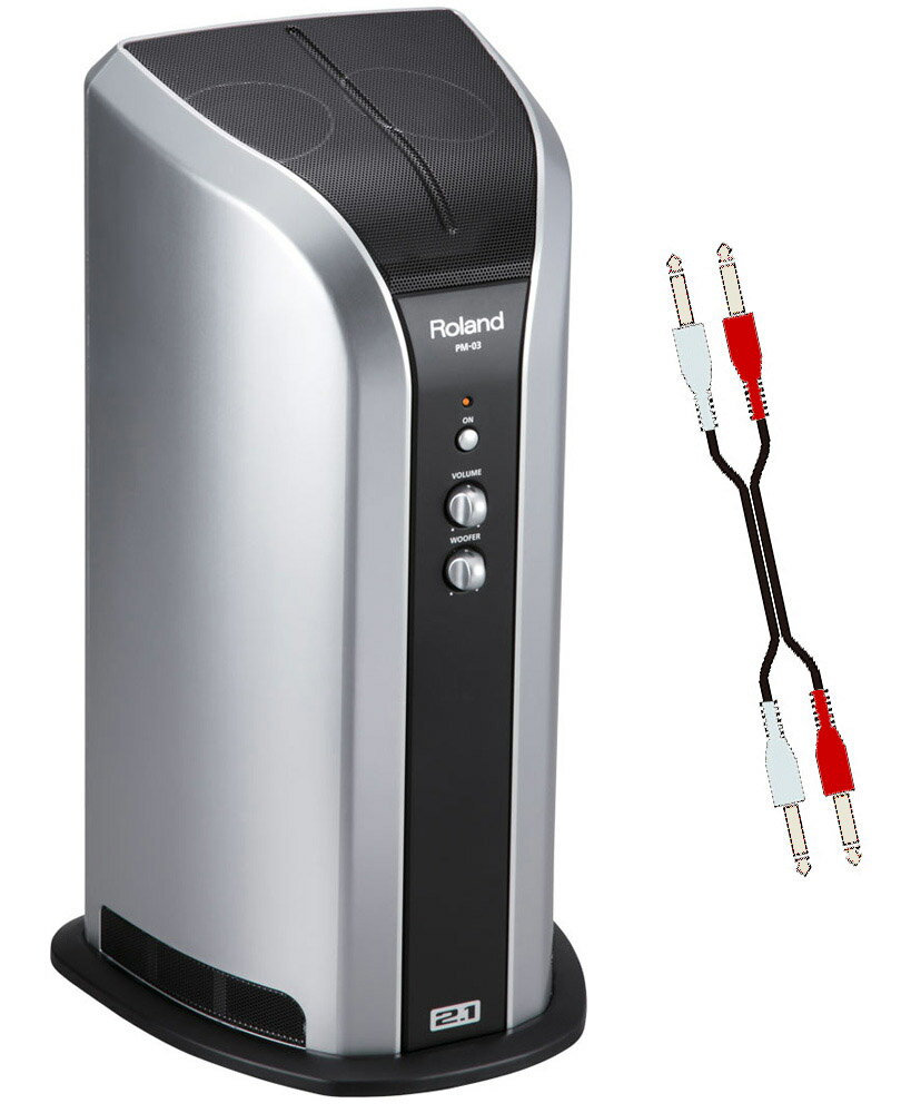 Roland PM-03 電子ドラム用 パーソナルモニタースピーカー 接続用標準モノラルプラグ×2ケーブルセット【池袋店】