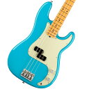 プロアマ問わず大人気のUSA製フェンダー、アメプロがパワーアップして登場！American Professional II Precision Bass、60年以上に渡る革新、インスピレーション、進化を経て、現代のプレイヤーの要求に応えます。定番の’63 P Bassシェイプネックは、丁寧にエッジがロールオフされ、至高の演奏体験を約束する"Super-Natural"サテン仕上げが施されています。また新たに設計されたネックヒールを採用し、快適なフィーリングとハイポジションへの容易なアクセスを実現しました。新しいV-Mod II Precision BassSplit-Coilピックアップは、これまで以上に繊細なトーンを奏で、Precision Bassらではの圧巻のローエンドを提供します。American Professional II Precision Bass手に馴染む感覚とサウンドの多様性は、手に取り、耳にした瞬間、すぐにお分かりいただけることでしょう。プロの楽器の新たなスタンダードとなるような幅広い改良が、American Professional IIシリーズには詰め込まれています。主な仕様Body Material AlderBody Finish Gloss UrethaneControl Knurled Flat-TopFingerboard MapleHardware Finish Nickel/ChromeNeck Finish “Super-Natural” Satin Urethane Finish on Back of Neck with Gloss Urethane Headstock FacePickguard 3-Ply Mint GreenPosition Inlays Black DotNeck MapleNeck Shape "1963 C"Scale 34" (864 mm)Fingerboard Radius 9.5" (241 mm)Frets 20Frets Size Narrow TallNut BoneNut Width 1.625" (41.3 mm)Middle Pickup V-Mod II Split Single-Coil Precision BassControls Master Volume, Master TonePickup Switching NoneBridge 4-Saddle HiMass Vintage (String-Through-Body or Top-Load)Tuning Machines Fender Lightweight Vintage-Style Keys with Tapered ShaftsStrings Fender USA 7250M Nickel Plated Steel (.045-.105 Gauges), PN 0737250406Case/Gig Bag Deluxe Molded Case (Included)■付属品：レンチ、ハードケース、メーカー正規保証書■保証:2年※画像はサンプルです。複数のモールに掲載されているため、売却に伴う商品情報の削除は迅速を心掛けておりますが必ずしもリアルタイムではございませんので、ご注文後に万一売り切れとなっておりました際は誠に申し訳ございませんがご容赦くださいませ。