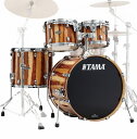 リーズナブルなプライスでプロクラスのサウンドを実現！ TAMA Starclassic Performerシリーズは、 シェル材やハードウェアを時代のニーズに合わせて見直し、進化させたことで、 Starclassic のもつ「優れたシェル鳴り」はそのままに、 お求めやすい価格を実現したドラムセットです。 バランスの取れたクリアでパンチのあるサウンドを奏でるメイプル/バーチのハイブリッドシェルに加え ホルダー部が左右独立して稼働し、幅広い可動範囲を実現したMTH800タムホルダーを採用。 お求めやすい価格を実現しながらも、プロドラマーをも満足させるサウンドを目指したドラムセットです。 【主な特長】 ■Shells (Maple/Birch) TT/FT/SD : 6mm, 4ply Birch + 2inner ply Maple BD : 7mm, 5ply Birch + 2inner ply Maple シェル材には、内側の2plyにメイプルを、外側にバーチを組み合わせたハイブリッドシェルを採用。 メイプル材の持つウォームで音抜けの良いシェル鳴りに、バーチ材のはっきりした音像と ソリッドなアタックを加えることで、バランスの取れたクリアでパンチのあるサウンドを実現します。 ■Die Cast Hoops 高い剛性を持つ亜鉛ダイキャスト製フープが、 ヘッドとフープの接触面を常に垂直に保ちシビアなチューニングにも敏感に対応します。 基音のはっきりしたパワーのあるサウンドも大きな魅力です。 ■Star Cast Mounting System タムマウントには、StarCastMountingSystemを採用。 タムタムのシェルの鳴りを妨げないように、“フープ部分を手で掴んで持った状態”を想定し、 フープ上の 3 点から防振ゴムを介して支持されたアームプレートにタムタムをマウントする方式を採用。 ヘッドからの振動を他のパーツに逃がさず、シェルに効率よく伝達します。 【MBS42S(4点シェルキット セット内容）】 ・22x16 バスドラム W/ タムホルダーマウント付き ・10x8 タムタム ・12x9 タムタム ・16x14 フロアタム ・ダブルタムホルダー(MTH800） 【Drum Heads】 ●TT/FT 打面: EVANS G1 Coated ボトム: TAMA オリジナル Power Craft2 クリアヘッド ●BD打面: EVANS EQ4 Clear フロント: TAMA オリジナル黒ヘッド ●SD打面: EVANS G1 Coated ボトム: EVANS Resonant 300 ※MBS42Sには、スネアドラム・シンバル・スタンド類・ペダルは付属しません ※お取り寄せとなりますので、メーカー在庫に準じた納期となります。 納品にお時間を要する場合は別途ご案内させて頂きます。