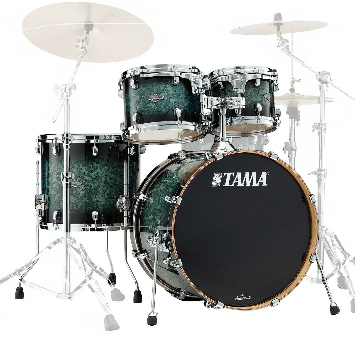 リーズナブルなプライスでプロクラスのサウンドを実現！ TAMA Starclassic Performerシリーズは、 シェル材やハードウェアを時代のニーズに合わせて見直し、進化させたことで、 Starclassic のもつ「優れたシェル鳴り」はそのままに、 お求めやすい価格を実現したドラムセットです。 バランスの取れたクリアでパンチのあるサウンドを奏でるメイプル/バーチのハイブリッドシェルに加え ホルダー部が左右独立して稼働し、幅広い可動範囲を実現したMTH800タムホルダーを採用。 お求めやすい価格を実現しながらも、プロドラマーをも満足させるサウンドを目指したドラムセットです。 【主な特長】 ■Shells (Maple/Birch) TT/FT/SD : 6mm, 4ply Birch + 2inner ply Maple BD : 7mm, 5ply Birch + 2inner ply Maple シェル材には、内側の2plyにメイプルを、外側にバーチを組み合わせたハイブリッドシェルを採用。 メイプル材の持つウォームで音抜けの良いシェル鳴りに、バーチ材のはっきりした音像と ソリッドなアタックを加えることで、バランスの取れたクリアでパンチのあるサウンドを実現します。 ■Die Cast Hoops 高い剛性を持つ亜鉛ダイキャスト製フープが、 ヘッドとフープの接触面を常に垂直に保ちシビアなチューニングにも敏感に対応します。 基音のはっきりしたパワーのあるサウンドも大きな魅力です。 ■Star Cast Mounting System タムタムのシェルの鳴りを妨げないように、“フープ部分を手で掴んで持った状態”を想定し、 フープ上の 3 点から防振ゴムを介して支持されたアームプレートにタムタムをマウントする方式を採用。 ヘッドからの振動を他のパーツに逃がさず、シェルに効率よく伝達します。 【MBS42S(4点シェルキット セット内容）】 ・22x16 バスドラム W/ タムホルダーマウント付き ・10x8 タムタム ・12x9 タムタム ・16x14 フロアタム ・ダブルタムホルダー(MTH800） 【Drum Heads】 ●TT/FT 打面: EVANS G1 Coated ボトム: TAMA オリジナル Power Craft2 クリアヘッド ●BD打面: EVANS EQ4 Clear フロント: TAMA オリジナル黒ヘッド ●SD打面: EVANS G1 Coated ボトム: EVANS Resonant 300 ※MBS42Sには、スネアドラム・シンバル・スタンド類・ペダルは付属しません ※お取り寄せとなりますので、メーカー在庫に準じた納期となります。 納品にお時間を要する場合は別途ご案内させて頂きます。