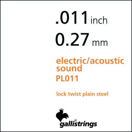 高品質なgallistrings製エレキギター用バラ弦！ コンピューター制御の下で丁寧に製造された、人気の定番モデル「RSシリーズ」に使用されている弦のバラ弦。。ニッケル素材ならではの倍音とレスポンスに富み、ハリのあるサウンドであらゆるシーンに活躍します！※画像はサンプルです。※仕様は予告なく変更される場合がございますので予めご了承くださいませ。〜Gallistrings〜1890年からイタリア・ナポリに拠点を置く、イタリア発老舗ストリングスブランド「Gallistrings（ガリストリングス）」。創業当初は高品位な天然ガット弦の生産を中心としており、現代でも世界中の多くのプレイヤーから愛されています。その生産品質とクラフトマンシップは創業当初から引き継がれており、現在では製造工程をコンピューター制御で行い、高水準な弦を安定した品質で生産するプロダクションラインを実現致しました。天然ガット弦から始まった「Gallistrings」は、今はエレクトリックギター・ベース・アコースティック等から、バンジョー・マンドリン等のブルーグラス系、ブズーキ・ラウドといった伝統楽器など、あらゆる楽器のニーズに応えることが出来る、数少ないストリングスブランドへと成長致しました。 ◆主な仕様◆◎PS011: Plain Steel .011 製品仕様 PS011Plain Steel .011