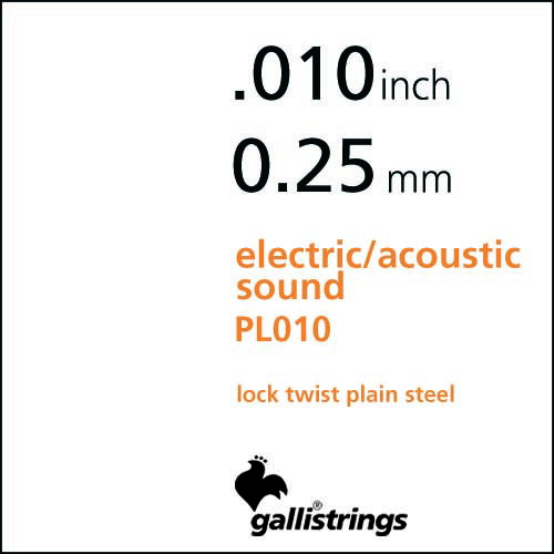 Gallistrings / PS010 - Single String Plain Steel For Electric/Acoustic Guitar .010 【横浜店】