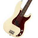 プロアマ問わず大人気のUSA製フェンダー、アメプロがパワーアップして登場！American Professional II Precision Bass、60年以上に渡る革新、インスピレーション、進化を経て、現代のプレイヤーの要求に応えます。定番の’63 P Bassシェイプネックは、丁寧にエッジがロールオフされ、至高の演奏体験を約束する"Super-Natural"サテン仕上げが施されています。また新たに設計されたネックヒールを採用し、快適なフィーリングとハイポジションへの容易なアクセスを実現しました。新しいV-Mod II Precision BassSplit-Coilピックアップは、これまで以上に繊細なトーンを奏で、Precision Bassらではの圧巻のローエンドを提供します。American Professional II Precision Bass手に馴染む感覚とサウンドの多様性は、手に取り、耳にした瞬間、すぐにお分かりいただけることでしょう。プロの楽器の新たなスタンダードとなるような幅広い改良が、American Professional IIシリーズには詰め込まれています。主な仕様Body Material AlderBody Finish Gloss UrethaneControl Knurled Flat-TopFingerboard RosewoodHardware Finish Nickel/ChromeNeck Finish “Super-Natural” Satin Urethane Finish on Back of Neck with Gloss Urethane Headstock FacePickguard 3-Ply Mint GreenPosition Inlays White DotNeck MapleNeck Shape "1963 C"Scale 34" (864 mm)Fingerboard Radius 9.5" (241 mm)Frets 20Frets Size Narrow TallNut BoneNut Width 1.625" (41.3 mm)Middle Pickup V-Mod II Split Single-Coil Precision BassControls Master Volume, Master TonePickup Switching NoneBridge 4-Saddle HiMass Vintage (String-Through-Body or Top-Load)Tuning Machines Fender Lightweight Vintage-Style Keys with Tapered ShaftsStrings Fender USA 7250M Nickel Plated Steel (.045-.105 Gauges), PN 0737250406Case/Gig Bag Deluxe Molded Case (Included)■付属品：レンチ、ハードケース、メーカー正規保証書■保証:2年※画像はサンプルです。複数のモールに掲載されているため、売却に伴う商品情報の削除は迅速を心掛けておりますが必ずしもリアルタイムではございませんので、ご注文後に万一売り切れとなっておりました際は誠に申し訳ございませんがご容赦くださいませ。