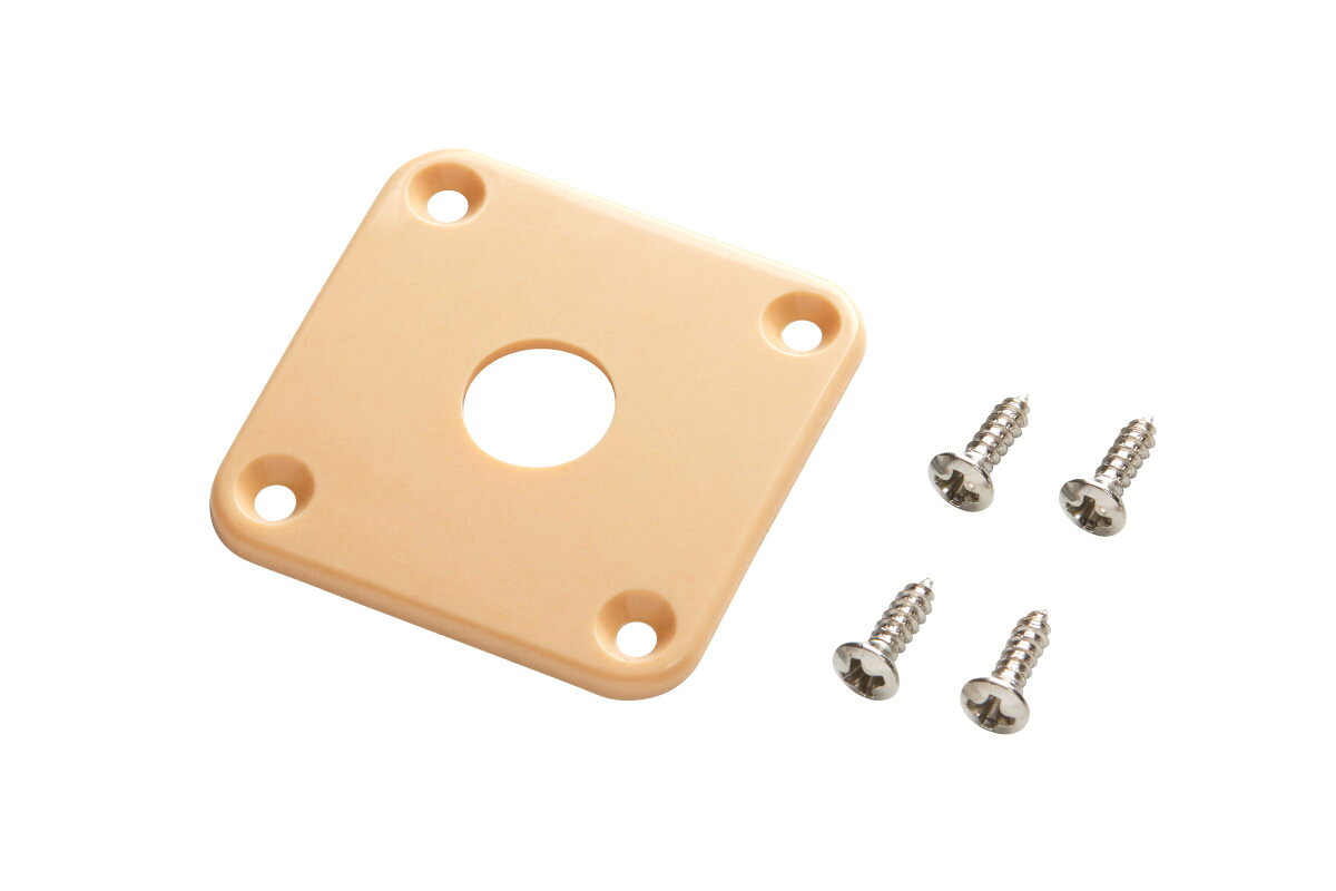 Gibson PRJP-030 Jack Plate Plastic Creme 主にスタンダード系で使用されているプラスチック製のジャックプレートで、穴のサイズはスイッチクラフトに対応しています。ギターを落下させてプラスチックのジャックプレートを割ってしまうことは良くあることです。そんな時は是非交換しましょう。取り付けネジが4本付属しています。 ------------------------------ 【製品パッケージのお知らせ】 現在、GIBSONパーツは製品パッケージが変更の為、切り替わり期間となっております。旧タイプは真空パッケージですが、新タイプは製品が入ったビニール袋にヘッダーが付いた簡易的な物になっております。その為、モデルや店頭在庫状況によって製品パッケージが混在又は切り替わっております。予めご了承くださいませ。 ------------------------------ 【店頭取り扱い品】 売却に伴う在庫状況の更新は迅速を心掛けておりますが必ずしもリアルタイムではございません。 ご注文時に在庫を切らしている場合はお届けまでお時間を頂く場合がございます。 また一部仕様のモデルはお取り寄せ品となります。予めご了承ください。 ※お急ぎの方は大変お手数ですが店舗まで直接お電話にて在庫状況をご確認下さい。 【ご注文の前にご確認下さい】 楽器用パーツの取り扱いには相応の技術と知識が必要になります。ご注文の際は下記事項にご注意下さい。 ※商品に不良があった場合を除き、お買い上げ後の返品、交換は受け付けておりません。適合性、サイズ、機能等は事前にご確認ください。 ※商品詳細についてご不明な点はメール、又はお電話でお気軽にお問い合わせください。 ※取り付けの際に起こった破損・損傷・事故につきましては当店は一切保証致しかねます。 ※取り付けの困難な商品はリペアショップ、又は楽器店に依頼することをお勧めします。または当店までお気軽にお問い合わせください。 ※画像はサンプルです。商品の仕様は予告無く変更になる場合があります。 ※ご注文後に入荷時期未定、生産終了等で商品の手配が不可能となった場合は恐れ入りますがキャンセル扱いとさせて頂きます。予めご了承下さい。