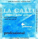 ガリストリングス代表弦、クラッシック弦のエントリーモデル！ 100年以上の歴史を誇る「Galli Strings」のクラシックギター弦。スペインブランドのクラシックギターの多くに初期セッティングされているなど、プレイヤーのみならず生産者側も好んで使用されています。「LA Galliシリーズ」は「Galli Strings」がラインナップする中で最も標準的なエントリーセット。Gallistringsブランドの中でも一番スタンダードで定番のクラシックギター弦。高音弦にはホワイトナイロンのモノフィラメント、低音弦にはマルチフィラメントの芯線に銀メッキ銅を巻いた、コンピューター制御の下で丁寧に製造されており価格を超えた高品質な仕上がりとなっています。価格は抑え目ですが巻き弦を含めたなめらかなタッチは「Galli Strings」ならではのクオリティとなっています。サウンドも落ち着いたトーンで温かみのあるサウンドが特徴で、様々な奏法や音楽ジャンルにもマッチします。こちらはハードテンション仕様でノーマルテンション「LG50」とk比べキレのいい立ち上がりとナイロン弦ならではの音の厚みがより感じられます。それでいてタッチ感も程良いテンションで「Galli Strings」ならではの滑らかさは現在。コードプレイが多い方やソロプレイ、ピックを使用して演奏される方にオススメです。このモデルを基準に様々な「Galli Strings」のクラシックギター弦を参考にされるのもおすすめです！〜Gallistrings〜1890年からイタリア・ナポリに拠点を置く、イタリア発老舗ストリングスブランド「Gallistrings（ガリストリングス）」。創業当初は高品位な天然ガット弦の生産を中心としており、現代でも世界中の多くのプレイヤーから愛されています。その生産品質とクラフトマンシップは創業当初から引き継がれており、現在では製造工程をコンピューター制御で行い、高水準な弦を安定した品質で生産するプロダクションラインを実現致しました。天然ガット弦から始まった「Gallistrings」は、今はエレクトリックギター・ベース・アコースティック等から、バンジョー・マンドリン等のブルーグラス系、ブズーキ・ラウドといった伝統楽器など、あらゆる楽器のニーズに応えることが出来る、数少ないストリングスブランドへと成長致しました。様々な弦楽器用弦を100年以上に渡り生産してきたGalli Strings社のコンピュータ制御により生産されるピッチの安定性、タッチ感のよさ、そして安定した品質は歴史とこだわりを間違いなく実感いただけます。 ※画像はサンプルです。複数のモールに掲載されているため、売却に伴う商品情報の削除は迅速を心掛けておりますが必ずしもリアルタイムではございませんので、ご注文後に万一売り切れとなっておりました際は誠に申し訳ございませんがご容赦くださいませ。 ◆主な仕様◆◎LG41 : E-1st Clear Nylon .029◎LG42 : B-2nd Clear Nylon .033◎LG43 : G-3rd Clear Nylon .041◎LG44 : D-4th Silverplated Copper on Nylon .030◎LG45 : A-5th Silverplated Copper on Nylon .038◎LG46 : E-6th Silverplated Copper on Nylon .045 製品仕様 LG41E-1st Clear Nylon .029LG42B-2nd Clear Nylon .033LG43G-3rd Clear Nylon .041LG44D-4th Silverplated Copper on Nylon .030LG45A-5th Silverplated Copper on Nylon .038LG46E-6th Silverplated Copper on Nylon .045