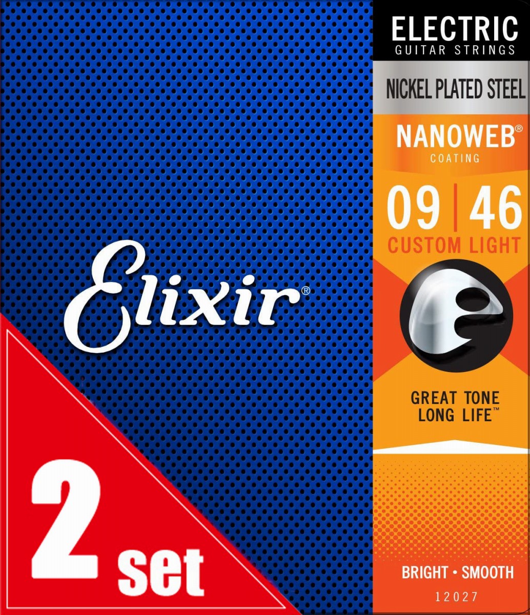 Elixir / NANOWEB with ANTI-RUST 12027 Custom Light 09-46 2set エレキギター弦 ナノウェブ エリクサー【池袋店】