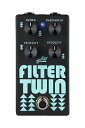 aguilar より発売中のエフェクター「Filter Twin」の外観デザインが一新！ 創業以来、ジャンルを問わず、豊かでインスピレーションに満ち溢れるサウンドを提供してきたaguilarのコンパクト・エフェクター。aguilarの哲学であるインスピレーション・エンジニアリングはそのままに、デザインを一新。高級感溢れるマット・ブラックの筐体、洗練されたオリジナルのアートワークは、さらにベーシストのインスピレーションを掻き立てることでしょう。 Filter Twinエンベロープ・フィルターは、「ベロシティ↑」と「ベロシティ↓」という2種類のフィルターを個別にコントロールすることができます。これら2つのコントロールによって、ベーシストは新たな表現方法を切り開くことができるでしょう。アタック・タイムはフィルターごとに調整することができ、2種類のボイスを同時に鳴らすことも可能です。そのコントロールの柔軟性は、インプットのレンジの幅広さを実現しました。FILTER TWINはまさに、大胆かつ実験的なプレイにぴったりのペダルと言えるでしょう。 ■入力端子：1/4”標準ジャック x 1 ■出力端子：1/4”標準ジャック x 1 ■コントロール：ブレンド、スレッショルド、ベロシティ↓、ベロシティ↑ ■入力インピーダンス：1MΩ ■出力インピーダンス：＜ 1kΩ ■電源：9V ■オプション：AC アダプター（KORG KA181） ■外寸比較：旧モデル：68（W）× 140（D）× 58（H）mm/新モデル：69.8（W） x 127（D） x 57.1（H）mm ※画像はサンプルです。