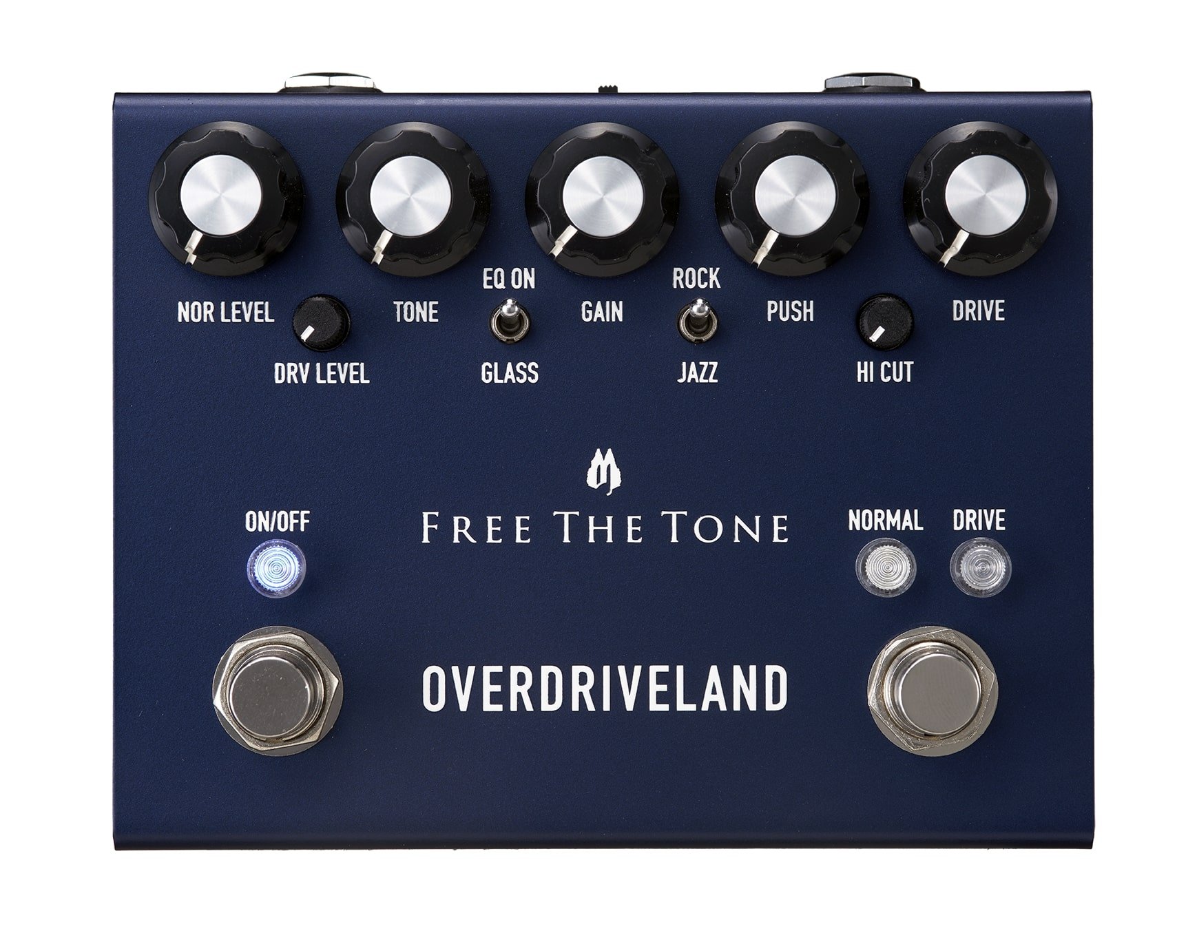 新たな可能性を切り開くオーバードライブペダル「OVERDRIVELAND」 ■当製品は12月21日発売開始予定の予約商品ですが、大変人気の商品となっており、ご注文タイミングによっては初回分にてお渡しが出来ない場合がございます。その点あらかじめご留意いただきご予約注文のほどお願い申し上げます。尚、現時点で次回入荷分の納期は未定です。 OVERDRIVELANDは、今では入手が困難なDUMBLEアンプのように艶やかで存在感があり、プレイヤーが持つ個性を表現するために生まれました。 設計者のフリーザトーン代表林は、これまで20台以上のDUMBLEアンプのメンテナンス・修理を経験し、自身も複数のDUMBLEアンプを所有していました。DUMBLEアンプは、クリーンサウンドであっても歪んでいるようにも聞こえる独特の倍音を持っています。そしてDUMBLEアンプのドライブサウンドは、アンプが意思を持っているかのようにプレイする人の背中を押します。このフィーリングをペダルタイプのオーバードライブペダルに持たせたいという発想から開発がスタートしました。 OVERDRIVELANDサウンドの土台となるノーマルチャンネルで、基本のクリーンサウンドからクランチサウンドを作ります。まずは全てのノブをセンターに合わせ、音を出してみてください。ピッキングの強弱に合わせて倍音成分が変化し音色が変わります。ノーマルチャンネルは、プレイヤーからさまざまなフレーズを導き出す豊かなトーンを持っています。 またノーマルチャンネルには、基本となるサウンドを設定するために 「EQ ON/GLASS」 と 「ROCK/JAZZ」のスイッチを用意しています。 「EQ ON/GLASS」スイッチは、ノーマルチャンネルのイコライジング機能を設定する機能です。「EQ ON」に設定すると「TONE」回路が動作します。「GLASS」を選択すると、「TONE」回路がバイパスさ れ、ブラックフェイスのFender VibroverbのBrightスイッチをONにしたようなグラッシーなトーンを 得ることができます。 「ROCK/JAZZ」スイッチは、ノーマルチャンネルの周波数特性や増幅段のゲイン設定を行います。 「ROCK」側はゲインを上げて音作りをすることを想定しており、低音域のゲインを少し下げつつも全体のゲインが上がるように設計されています。低音域の音量の上がり過ぎが原因で、アンプの入力段で音が潰れてしまうことを防ぎます。「JAZZ」側は、全体のゲインを下げ、低音域が豊かに出るように設計されています。 OVERDRIVELANDのドライブチャンネルを選択すると、ドライブ回路がノーマルチャンネルの手前に付け足されます。すなわち入力側から見て、ドライブ回路、ノーマルチャンネル回路、そして出力回路の順に信号が流れます。このドライブ回路には、「HI-CUT」フィルター回路が装備されているため、高音域特性の調整が容易にできます。また、「PUSH」コントロールは、ドライブ回路からノーマルチャンネルに送る信号レベルを調整します。この「PUSH」によって音圧感をコントロールすることができます。 また、OVERDRIVELAND には電源切替機能が搭載されおり、ODL-1とODL-1-CSではその仕様が異なります ＜ODL-1＞ 外部入力の DC9V、もしくは内部の昇圧電源（DC14.5V）のどちらかを選択することができます。 チューブアンプに供給する電源電圧を変化させるとサウンドが変化するように、OVERDRIVELAND も電圧を変化させるとサウンドが変わります。是非、そのサウンドの変化をお楽しみください。 ■主な機能 ●ゲインや周波数特性を切り替えるための ROCK/JAZZ スイッチ搭載（ノーマルチャンネル） ●TONE 回路をバイパスし、ガラスのようなサウンドを得るための「GLASS」スイッチ搭載（ノーマル チャンネル） ●ノーマルチャンネルとドライブチャンネル、個別の出力レベル調整が可能。 ●HTS(Holistic Tonal Solution) 回路を搭載。HTS回路は従来のバッファー回路とは異なり、ギターの持つサウンド特性を極限まで引出しながらインピーダンス変換を行い、「サウンド」と「低ノイズ」を両立しています。このHT 回路がエフェクト OFF 時にもサウンドの音質劣化を防ぎます。また出力信号は、入力信号と同位相で出力していますので、位相反転の心配はありません。 ■主な仕様 ●入力インピーダンス：500kΩ以上 ●出力負荷インピーダンス ：10kΩ以上 ●コントロール ： NOR LEVEL 、 DRV LEVEL 、 TONE 、 GAIN 、 PUSH 、 HI-CUT 、 DRIVE 、 EQ ON/GLASS スイッチ、ROCK/JAZZ スイッチ、DC9V/ DC14.5V 切り替えスイッチ ●端子：1/4 インチ標準フォーン・ジャック（入力、出力）、DC9V 入力ジャック（AC アダプター・ジャック） ●電源： DC9V 電池 (9V 形 006P 型)、AC アダプター(DC9V センターマイナス） ●消費電流：DC9V 55mA ●サイズ： 97(D) × 120(W) × 51(H)mm（フットスイッチやジャック等の突起物含む） ●重量：350g（電池含まず） ●付属品 保証書、WEB サイトアクセスカード、安全上のご注意、ゴム足×4 ※画像はサンプルです。