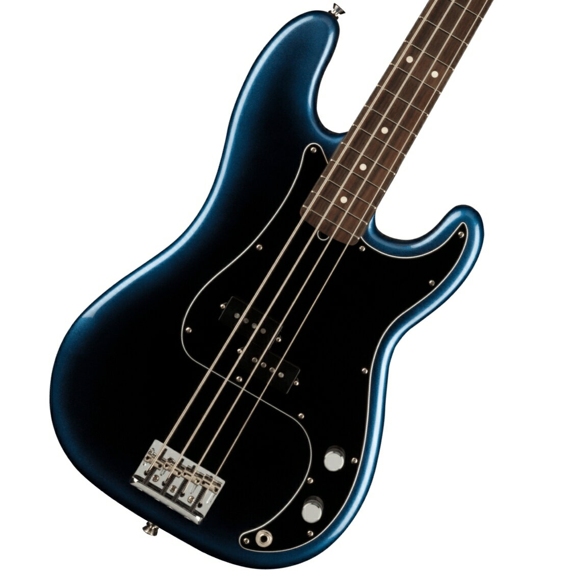プロアマ問わず大人気のUSA製フェンダー、アメプロがパワーアップして登場！ American Professional II Precision Bass、60年以上に渡る革新、インスピレーション、進化を経て、現代のプレイヤーの要求に応えます。定番の’63 P Bassシェイプネックは、丁寧にエッジがロールオフされ、至高の演奏体験を約束する"Super-Natural"サテン仕上げが施されています。また新たに設計されたネックヒールを採用し、快適なフィーリングとハイポジションへの容易なアクセスを実現しました。新しいV-Mod II Precision BassSplit-Coilピックアップは、これまで以上に繊細なトーンを奏で、Precision Bassらではの圧巻のローエンドを提供します。American Professional II Precision Bass手に馴染む感覚とサウンドの多様性は、手に取り、耳にした瞬間、すぐにお分かりいただけることでしょう。プロの楽器の新たなスタンダードとなるような幅広い改良が、American Professional IIシリーズには詰め込まれています。 主な仕様 Body MaterialAlderBody FinishGloss UrethaneControlKnurled Flat-TopFingerboardRosewoodHardware FinishNickel/ChromeNeck Finish“Super-Natural” Satin Urethane Finish on Back of Neck with Gloss Urethane Headstock FacePickguard3-Ply BlackPosition InlaysWhite DotNeckMapleNeck Shape"1963 C"Scale34" (864 mm)Fingerboard Radius9.5" (241 mm)Frets20Frets SizeNarrow TallNutBoneNut Width1.625" (41.3 mm)Middle PickupV-Mod II Split Single-Coil Precision BassControlsMaster Volume, Master TonePickup SwitchingNoneBridge4-Saddle HiMass Vintage (String-Through-Body or Top-Load)Tuning MachinesFender Lightweight Vintage-Style Keys with Tapered ShaftsStringsFender USA 7250M Nickel Plated Steel (.045-.105 Gauges), PN 0737250406Case/Gig BagDeluxe Molded Case (Included) ■付属品：レンチ、ハードケース、メーカー正規保証書 ■保証:2年 ※画像はサンプルです。 複数のモールに掲載されているため、売却に伴う商品情報の削除は迅速を心掛けておりますが必ずしもリアルタイムではございませんので、ご注文後に万一売り切れとなっておりました際は誠に申し訳ございませんがご容赦くださいませ。