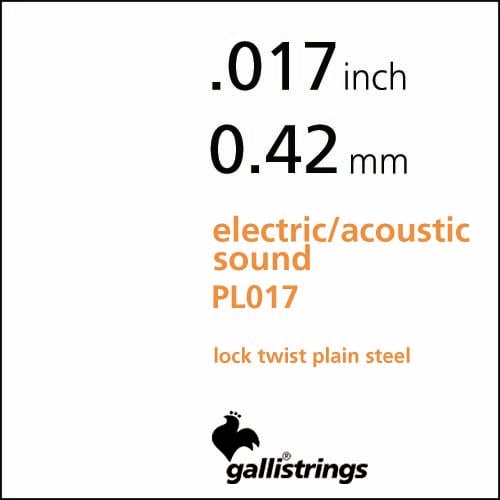 Gallistrings / PS017 - Single String Plain Steel エレキギター／アコースティック用バラ弦 .017【イタリア製】【横浜店】