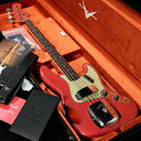 Fender Custom Shop/ Master Built 62 Jazz Bass Aged Fiesta Red/3-Tone Sunburst Pa...