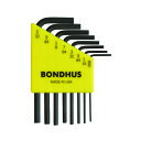 BONDHUS / 12232 HLX8S インチ Hex End L-Wrenches Short 六角L-レンチ ショート