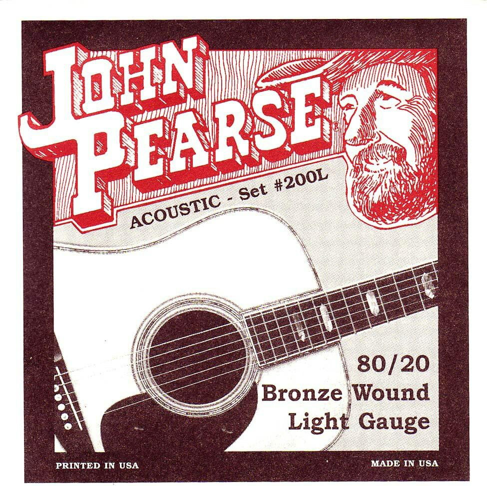 John Pearse 200L 80/20 Bronze 12-53John Pearseはジョン・ピアス氏が1980年にブリージイ・リッジ社を設立し、高品質でユニークなアコースティック楽器用の弦やアクセサリーを製作している老舗USAメーカーです。 80/20ブロンズを巻き弦に採用し、フォスファーブロンズに比べやや落ち着きつつしっかりとした存在感を残すサウンドです。芯のあるサウンドながら弦の音色というよりもギター本来の鳴りを引き出してくれている印象があります。-ゲージ-1st(E) .0122nd(B) .0163rd(G) .0244th(D) .0325th(A) .0426th(E) .053※画像はサンプルです。モニターの発色の具合等により、実際の物と色味が異なる場合がございます。予めご了承下さいませ。