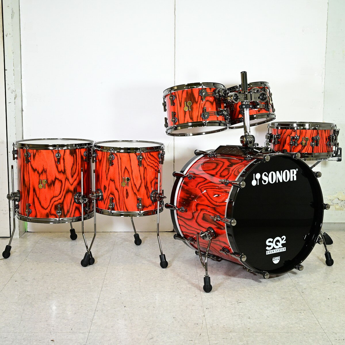 SONOR / SQ2 Series Custom Drumset 6PCS 22/10/12/14/16 14×6.5 Snare Fiery Red ソナー...