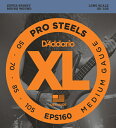 XL PROSTEELS XL ProSteelシリーズは、D'Addario弦の中でも最も磁力が強くブライトなサウンドのエレクトリックベース弦です。 特殊な合金を使用することで、豊かな倍音成分と煌びやかで高域と低域のバランスに優れたサウンドで、スチール弦を使用するプレイヤーの理想ともいえる「ピアノ・トーン」を実現しました。ProSteelはスチール弦における全く新しいサウンドなのです。 Electric Bass Strings ProSteel Round Wound DAddario / EPS160 / Medium / Long Scale .050 .070 .085 .105