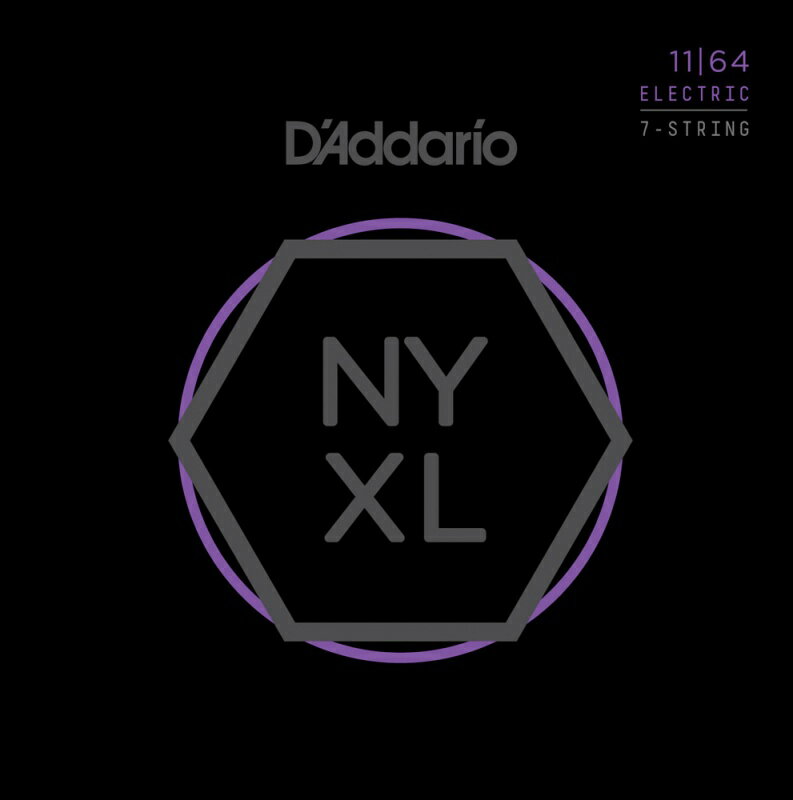 D'Addarioの革新的エレキギター弦「NYXL」シリーズ！ 新素材を採用したD’Addario社のエレキギター弦、NYXLシリーズ。 従来の製品よりも強度が30%アップ、ピッチの安定性、耐久性ともに大きく進化した次世代の弦です。 NYXL1164 NYXLシリーズ .011-.064 (7弦) ゲージ: .011 / .014 / .018 / .028 / .038 / .049 / .064 主な特長 これまで市場に出てきたエレキギター弦はたったの2世代のみです。1950年代に作られたD’Addario元祖、オリジナル配合のピュアニッケル弦は、メロウなサウンドが特徴でした。その後、1960年代前半、第2世代として、よりブライトなサウンドのニッケルめっきスチール弦がD’Addarioから発売されました。 以来50年以上に渡って、この時に開発された材料配合に基づき作られた弦が、世界的な業界スタンダードとして、数多くのプレイヤーに使われてきました。 そして2年前、D’Addarioは新しいエレキギター弦の開発に着手しました。 その結果が、第3世代のエレキギター弦、このNY XLシリーズです。 D’Addario社のホームタウンであるニューヨークの名前を持つこの弦は、常に新しく、より優れた製品を世に出すべく、製品開発に力を入れてきたD’Addarioの歴史とプライド、実績の集大成です。