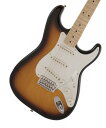 日本製フェンダーの大人気シリーズ『Made in Japan Traditional』がリニューアルして登場！ 50s Stratocaster フェンダーの伝統的な楽器製作の美学と日本の洗練されたクラフトマンシップを融合することで導き出されたMade in Japan Traditionalシリーズ。フェンダーの正統なDNAが、確かなMade in Japanクオリティで蘇ります。 Made in Japan Traditional 50s Stratocasterはグロスフィニッシュのバスウッドボディを採用。21本のヴィンテージスタイルフレットを装備した9.5インチラジアスの”U” シェイプメイプルネックがTraditionalシリーズならではのクラシカルな演奏製を提供します。6サドル式ヴィンテージスタイルSynchronized Tremoloブリッジ、そしてTraditionalシリーズのために選定されたオリジナルピックアップはリアルで音楽的なヴィンテージトーンを奏でます。細めに設計されたナット幅は日本のプレイヤーにも弾きやすい仕様となっています。堅実なギタークラフトマンシップと、プレイヤーのニーズに柔軟に対応する答えが、本シリーズに反映されています。 主な仕様 ボディBasswoodボディフィニッシュGloss PolyesterコントロールノブEggshellフィンガーボードMapleハードウェアフィニッシュNickel/ChromeネックフィニッシュGloss Urethaneピックガード1-Ply EggshellポジションインレイBlack DotボディシェイプStratocasterネックMapleネックシェイプ"U" Shapeスケール25.5" (648 mm)フィンガーボードラジアス9.5" (241 mm)フレットナンバー21フレットサイズVintageナットBoneナット幅1.615" (41.02 mm)ブリッジピックアップVintage-Style Single-Coil StratミドルピックアップVintage-Style Single-Coil StratネックピックアップVintage-Style Single-Coil StratコントロールMaster Volume, Tone 1. (Neck Pickup), Tone 2. (Middle Pickup)ピックアップスイッチ5-Position Blade: Position 1. Bridge Pickup, Position 2. Bridge and Middle Pickup, Position 3. Middle Pickup, Position 4. Middle and Neck Pickup, Position 5. Neck PickupピックアップコンフィギュレーションSSSブリッジ6-Saddle Vintage-Style Synchronized TremoloチューニングマシーンChrome Die-CastストリングNickel Plated Steel (.009-.042 Gauges)ケース/ギグバッグGig Bag ■付属品：ソフトケース、メーカー保証書、トレモロアーム ■保証:2年 ※画像はサンプルです。 複数のモールに掲載されているため、売却に伴う商品情報の削除は迅速を心掛けておりますが必ずしもリアルタイムではございませんので、ご注文後に万一売り切れとなっておりました際は誠に申し訳ございませんがご容赦くださいませ。