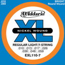 D 039 Addario / EXL110-7 Regular Light 10-59 7-Strings 【エレキギター弦】【Electric Guitar Strings】【セット弦】【ダダリオ】【Daddario】【7弦ギター】【7Strings】【7弦用】【レギュラーライト】【EXL-110-7】【新宿店】