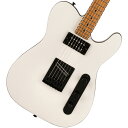 一味違う、プレミアムな外観とサウンドのスクワイヤー、コンテンポラリーシリーズ登場！ Squier Contemporary Telecaster RHは、こだわりの強い現代のプレーヤーを満足させるために、これまでの象徴的なフェンダーデザインには無かった、大胆な変更を 加えました。 このギターの心臓部は、リアに搭載されたSquier SQR Rail Humbuckingピックアップと、フロントに搭載されたSquier SQR Atomic Humbuckingピックアップで、その多彩なサウンドは幅広いジャンルで活躍します。 最適なトーンと安定性が特徴のローステッドメープルネックと、卓越したプリアビリティを追求したスカルプテッドヒールデザインは、ハイポジションへのアクセスを容易にします。 理想的なボディの鳴りが得られるストリングスルーボディのハードテイルブリッジ、滑らかなチューニングと弦交換が簡単なスプリットシャフト付シールドギアのチューニングマシンなど、スペック表だけでは分からない高性能なコンポーネントを備えています。 また、ステルスブラックのハードウェアと、プレミアムな外観のクロムロゴを配した洗練されたマッチングヘッドは唯一無二のルックスを演出します。 ■付属品：ソフトケース、メーカー正規保証書※画像はサンプルです。 主な仕様 Body Material: Poplar Body Finish: Gloss Polyurethane Neck: Roasted Maple, “C” Shape Neck Finish: Satin Urethane with Gloss Urethane Headstock Face Fingerboard: Roasted Maple, 12” (305 mm) Frets: 22, Jumbo Position Inlays: Black Dot (Roasted Maple) Nut (Material/Width): Graphite, 1.650” (42 mm) Tuning Machines: Sealed Die-Cast with Split Shafts Scale Length: 25.5” (648 mm) Bridge: 6-Saddle Standard Strings-Through-Body Tele(R) with Block Saddles Pickguard: None Pickups: Squier SQR Rail Humbucking (Bridge), Squier SQR Atomic Humbucking (Neck) Pickup Switching: 3-Position Blade: Position 1. Bridge, Position 2. Bridge and Neck, Position 3. Neck Controls: Master Volume, Master Tone Control Knobs: Knurled Flat-Top Hardware Finish: Black Strings: Nickel Plated Steel (.009-.042 Gauges)　