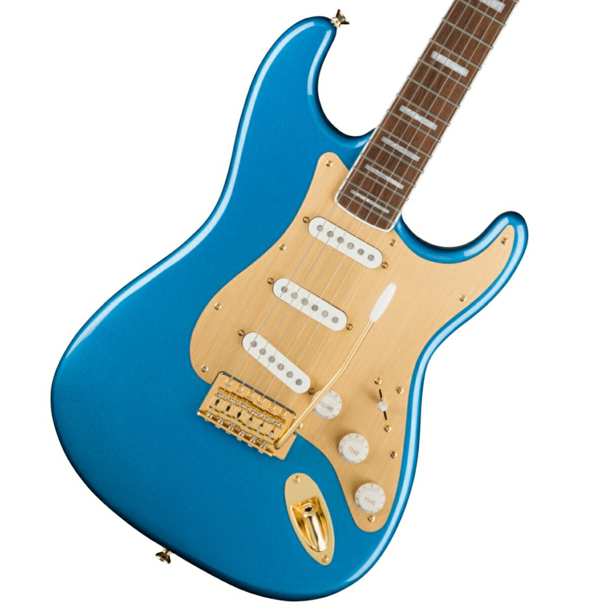 《WEBSHOPクリアランスセール》Squier / 40th Anniversary Stratocaster Gold Edition Laurel Fingerboard Gold Anodized Pickguard Lake Placid Blue スクワイヤー【YRK】(OFFSALE)《+4582600680067》