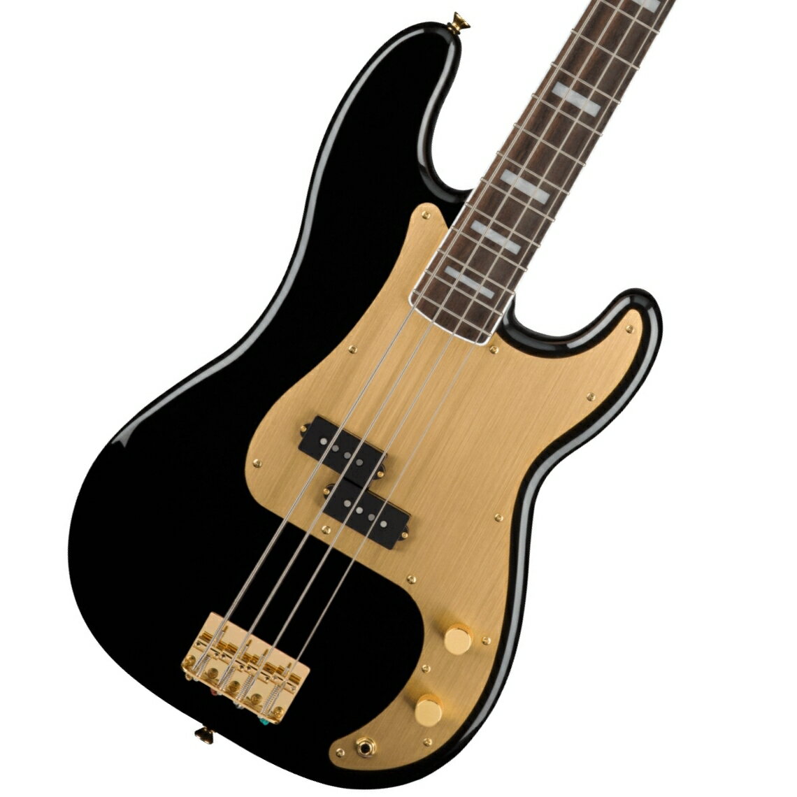 《WEBSHOPクリアランスセール》Squier / 40th Anniversary Precision Bass Gold Edition Laurel Fingerboard Gold Anodized Pickguard Black スクワイヤー【YRK】(OFFSALE)