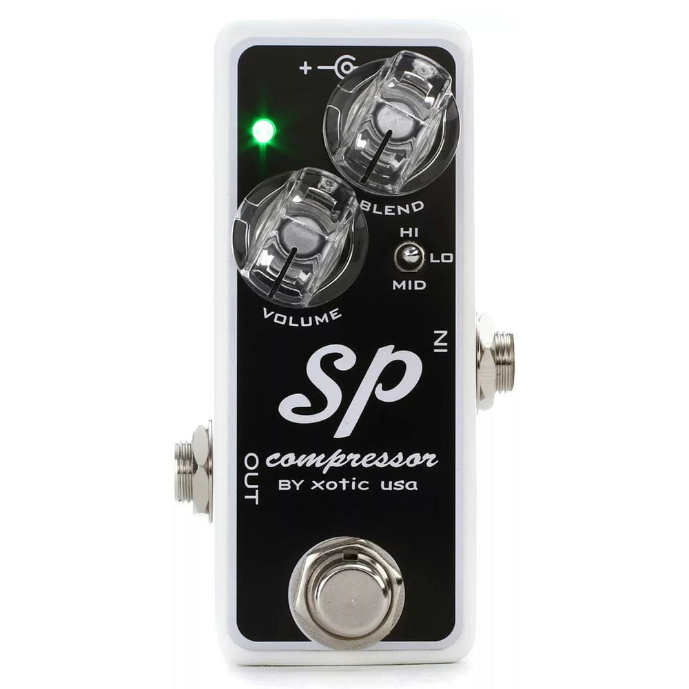 ヴィンテージのRoss CompressorやDyna-Compと同じOTA（operational transconductance amplifier）を採用 SP Compressorは、多くのプレイヤーから最高のコンプレッサーと支持される、ヴィンテージのRoss CompressorやDyna-Compと同じOTA（operational transconductance amplifier）を採用しています。 SP Compressorは、絶妙なVintageサウンドからモダンな現代的なトーンまで、多種多様な上質なコンプレッションサウンドが得られます。ドライ・ブレンドノブ、ボリュームノブ（最大+15dBのブースト）、内部ディップスイッチでアタックのコントールが可能で、プレイヤーの出したいサウンドにフレキシブルに応えてくれます。 ■SPECS Dimensions (W/D/H)：3.5" x 1.5" x 1.5" (89mm X 38mm X 38mm) Weight：0.57 lbs. (260g) Bypass：True Bypass Switching Power Consumption：9VDC/5mA Battery Type：9VDC (006P) x 1 AC Adapter (Optional)：9VDC, Negative Tips (Regulated) Input Impedance：1M ohm Output Impedance：10k ohm Nominal Input signal level：-20dB (100mVrms) ※画像はサンプルです。