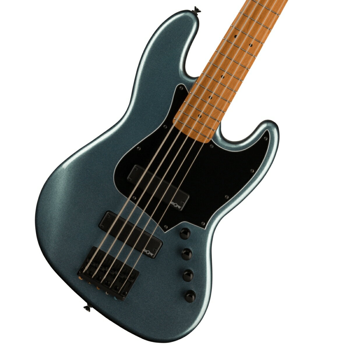 Squier / Contemporary Active Jazz Bass HH V Roasted Maple Fingerboard Black Pickguard Gunmetal Metallic スク…