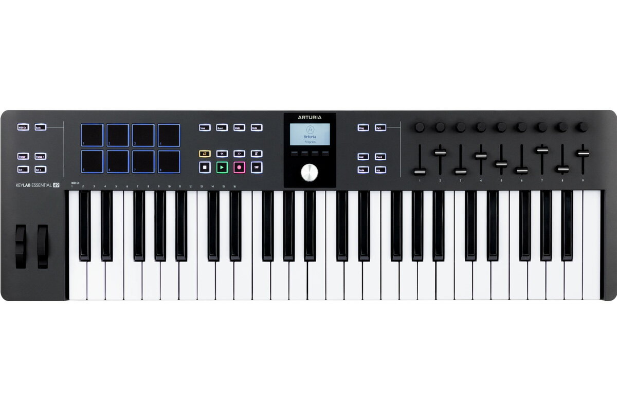 【あす楽対象商品】Arturia アートリア / KeyLab Essential 49 mk3 Black ユニバーサルMIDI コントローラー【PNG】