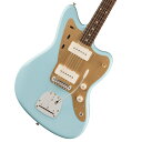 フェンダー黄金時のスタイルとサウンドをお手頃な価格で実現！"Vintera II"シリーズ登場！ Vintera II 50s Jazzmasterは、50年代のタイムレスなサウンドを現代に蘇らせ、フェンダーならではのアイコニックなルックス、インスピレーション、比類ないトーンを提供します。 Vintera II 50s Jazzmasterは、アルダーボディにローズウッド指板のメイプルネックを採用し、パンチと透明感に溢れたクラシックなフェンダートーンを実現します。 50年代後期の”C”シェイプネックは、手に馴染むグリップ感が心地良く、7.25インチラジアス指板とヴィンテージトールフレットにより、大胆なベンディングや繊細なビブラートが可能で、ヴィンテージの快適さが得られます。 ヴィンテージスタイルの’50sシングルコイルピックアップは、煌びやかさと温かでダイナミックなパワフルさを併せ持ち、アイコニックなフェンダーサウンドを提供します。 ヴィンテージスタイルのチューニングマシンは、クラシックなルックスに加え、より細かいギア比とチューニングの安定性を向上させます。 Vintera II 50s Jazzmasterのクラシックなヴィンテージフィールと比類なきフェンダーサウンドで、あなたにしかできない、新たな音楽の歴史を刻み始めましょう。 付属品：ソフトケース、トレモロアーム、メーカー保証書 ※画像はサンプルです。 製品仕様 Body Material AlderBody Finish Gloss PolyesterNeck Maple, Late ‘50s “C”Neck Finish Gloss UrethaneFingerboard Slab Rosewood, 7.25” &#40;184.1 mm&#41;Frets 21, Vintage TallPosition Inlays White Dot &#40;Slab Rosewood&#41;Nut &#40;Material/Width&#41; Synthetic Bone, 1.650” &#40;42 mm&#41;Tuning Machines Fender Vintage-StyleScale Length 25.5” &#40;64.77 cm&#41;Bridge 6-Saddle Vintage-Style Adjustable with “Floating” Tremolo TailpiecePickguard 1-Ply Gold Anodized AluminumPickups Vintage-Style ‘50s Single-Coil Jazzmaster &#40;Bridge&#41;, Vintage-Style ‘50s Single-Coil Jazzmaster &#40;Neck&#41;Pickup Switching 3-Position Toggle &#40;Lead Circuit&#41;Auxiliary Switching 2-Position On/Off Slide Switch for Switching Between “Lead” and “Rhythm” CircuitsControls Lead Circuit Controls &#40;Slide Switch Down&#41;Controls &#40;Slide Switch Up&#41; Two Thumbwheel Controls for Neck Pickup Volume and ToneControl Knobs Parchment PlasticHardware Finish Nickel/ChromeStrings Fender USA 250R Nickel Plated Steel &#40;.010-.046 Gauges&#41;, PN 0730250406Case/Gig Bag Included