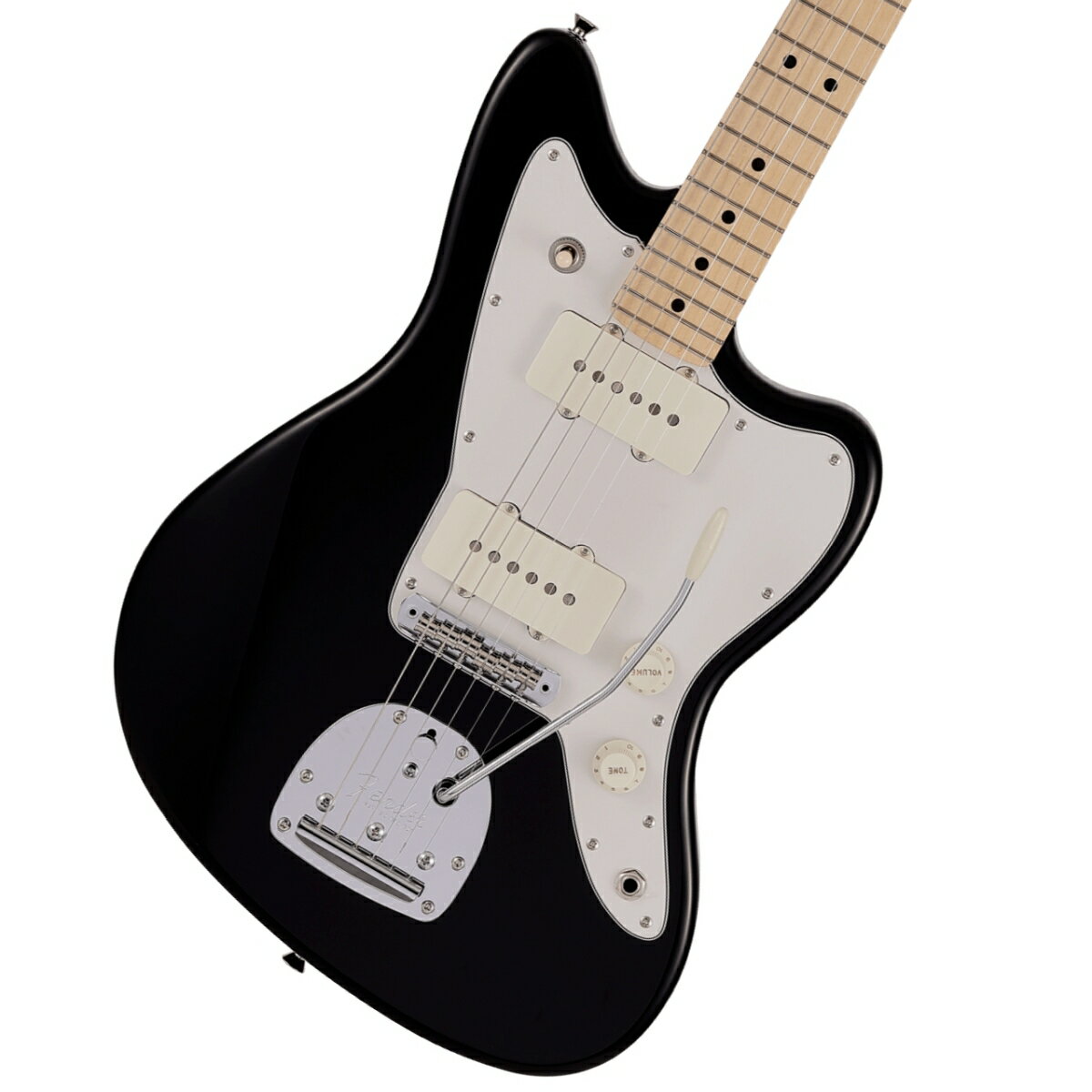 24インチスケール日本製ジュニアコレクションが大特価！ Made in Japan Junior Collection Jazzmasterは従来のFenderのルックスを纏いながら24インチのショートスケール指板を採用した、これから楽器を始めるエントリープレイヤーや若年層への新しい選択肢の一つとなるギターです。 24インチスケール指板がコードを押さえやすさと押弦時の指への負担を軽減し、約94%にスケールダウンしたコンパクトなボディと新しいボディキャビティ設計により軽量化を実現することで、より高い演奏性を提供します。 搭載している新設計のJunior Collection Modified Single Coil Jazzmasterピックアップは、エフェクトとも相性の良い本格的なJazzmasterトーンが得られます。 ヴィンテージタイプのチューナーとヴィンテージスタイルのフローティングトレモロブリッジにより、チューニングの安定性を確保しています。■付属品：ソフトケース、トレモロアーム、メーカー正規保証書※画像はサンプルです。 主な仕様 Body Material: Basswood Body Finish: Gloss Polyester, Satin Polyester Neck: Maple, Modern “C” Neck Finish: Satin Urethane Fingerboard: Maple, 9.5” (241 mm) Frets: 22, Narrow Tall Position Inlays: Black Dot Nut (Material/Width): Bone, 1.650” (42 mm) Tuning Machines: Vintage-Style Scale Length: 24” (610 mm) Bridge: 6-Saddle Vintage-Style Adjustable with “Floating” Tremolo Tailpiece Pickguard: 3-Ply Eggshell Pickups: Junior Collection Modified Single Coil Jazzmaster (Bridge), (Middle), Junior Collection Modified Single Coil Jazzmaster (Neck) Pickup Switching: 3-Position Toggle: Position 1. Bridge Pickup, Position 2. Bridge And Neck Pickups, Position 3. Neck Pickup Controls: Master Volume, Master Tone Control Knobs: Vintage White Plastic Hardware Finish: Nickel/Chrome Strings: Nickel Plated Steel (.009-.042 Gauges) Case/Gig Bag: Gig Bag