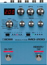 洗練されたボディにシンプルな操作と妥協なき音質を搭載したモジュレーション MD-200 Modulation は、フラッグシップ・モデル MD-500 のアルゴリズムを継承した高品位なモジュレーション・ペダルです。コンパクトな筐体に12 種類のモードを搭載し、様々なモジュレーション効果を得ることができます。本体パネルにはRATE、DEPTH、E. LEVEL といった主要なパラメーターのノブに加え、モードによって操作パラメーターが変化するPARAM ノブを3 つ搭載。直感的なサウンド・メイクを実現しました。また、RATE はフットスイッチでのタップ入力にも対応しており、拍子の変更も本体パネル上の専用スイッチで即座に対応可能です。さらに、サウンド・メイクの可能性を広げるインサート機能も搭載。お気に入りのペダルをインサート接続すると、MD-200 のエフェクトを接続したペダルの前段にかけるか、後段にかけるかの選択ができます。 ● サンプリング・レート96kHz、AD/DA変換32bit、内部演算32bit float（浮動小数点）の高度な演算処理によるクラス最高峰の音質 ● 12種類のバリエーション豊かなモジュレーション・エフェクトを搭載 ● RATE、DEPTH、E. LEVEL のノブに加え、各モードに最適化された3つのPARAM ノブを装備 ● 外部エフェクトをモジュレーション・エフェクトの前段もしくは後段に配置して使用できるインサート・ループ機能 ● 4つの設定が保存可能なメモリー機能 ● FLANGER、PHASER、AUTO WAHは、ギター／ベースそれぞれの特性に最適化が可能 ● 演奏中の誤操作を防止するパネル・ロック機能 ● エフェクトのON/OFF、タップ・テンポ、メモリー選択など、機能を自由に割り当て可能なフットスイッチ ● 外部フットスイッチやエクスプレッション・ペダル、MIDI制御のための充実したコントロール端子を搭載 ● MIDI端子（ステレオ・ミニ・タイプ）を搭載（別売BMIDI-5-35ケーブルを使用） ● ファーム・アップデート用のMicro USB端子 ● 別売のACアダプターPSA-100S、または単三電池3本による2電源方式を採用 MD-200 モジュレーション・モード： CHORUS、CE-1 CHORUS、FLANGER、PHASER、VINTAGE PHASER、CLASSIC VIBE、VIBRATO、TREMOLO、ROTARY、AUTO WAH、SLICER、OVERTONE サンプリング周波数：96kHz AD、DA変換：32ビット 内部演算：32ビット浮動小数点 電源：アルカリ電池（単3形）×3、ACアダプター（別売） 連続使用時の電池の寿命：アルカリ電池：約4時間 ※使用状態によって異なります。 付属品：取扱説明書、「安全上のご注意」チラシ、アルカリ電池（単3形）×3、ゴム足×4、保証書、ローランド ユーザー登録カード 外形寸法：幅(W) 101 mm × 奥行き(D) 138 mm × 高さ(H) 65 mm（ゴム足含む） 質量：680g（乾電池含む） UD20191003