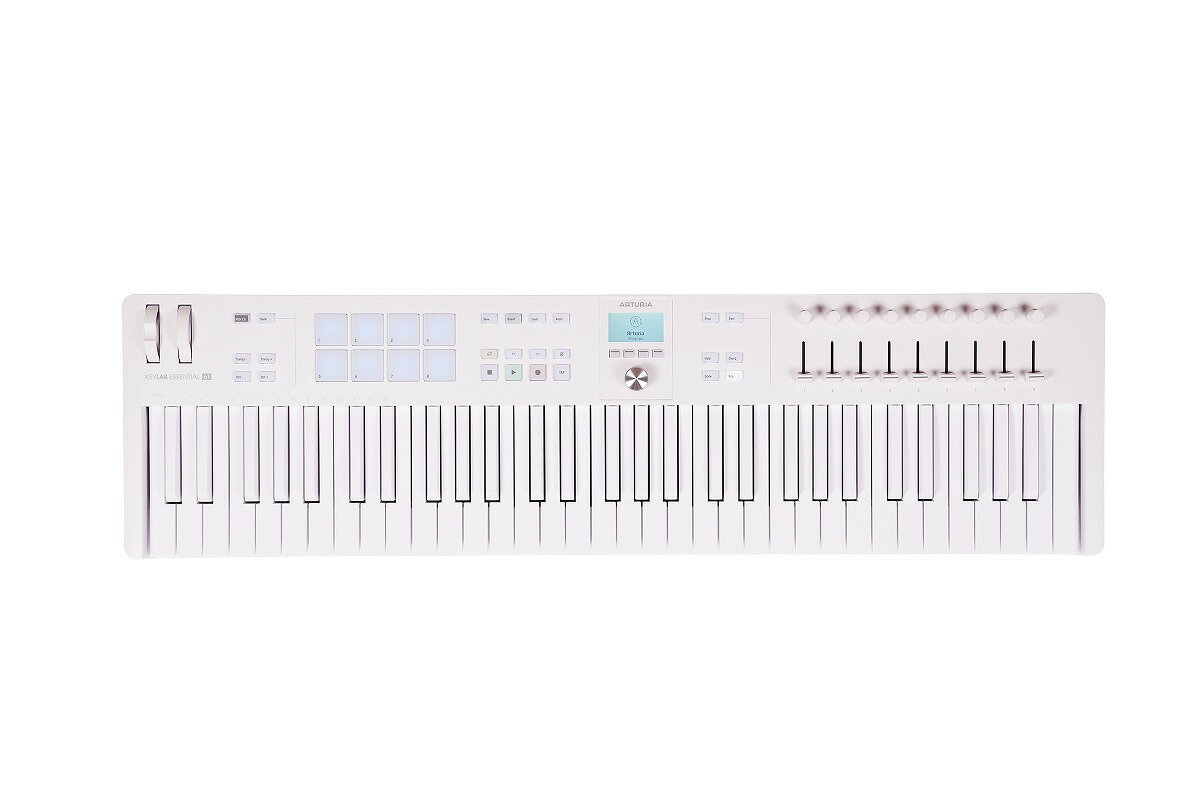 【あす楽対象商品】Arturia アートリア / KeyLab Essential 61 MK3 Alpine White ユニバーサルMIDI コントローラー【PNG】