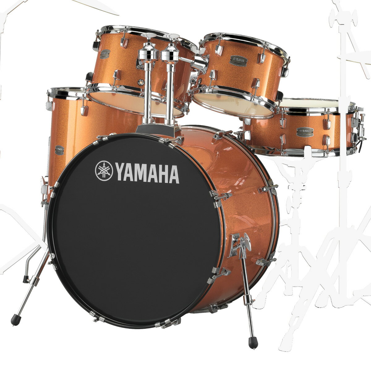 YAMAHA / RDP2F5 ORGオレンジグリッター ライディーン ドラム シェルセット 22BD【お取り寄せ商品】【PNG】