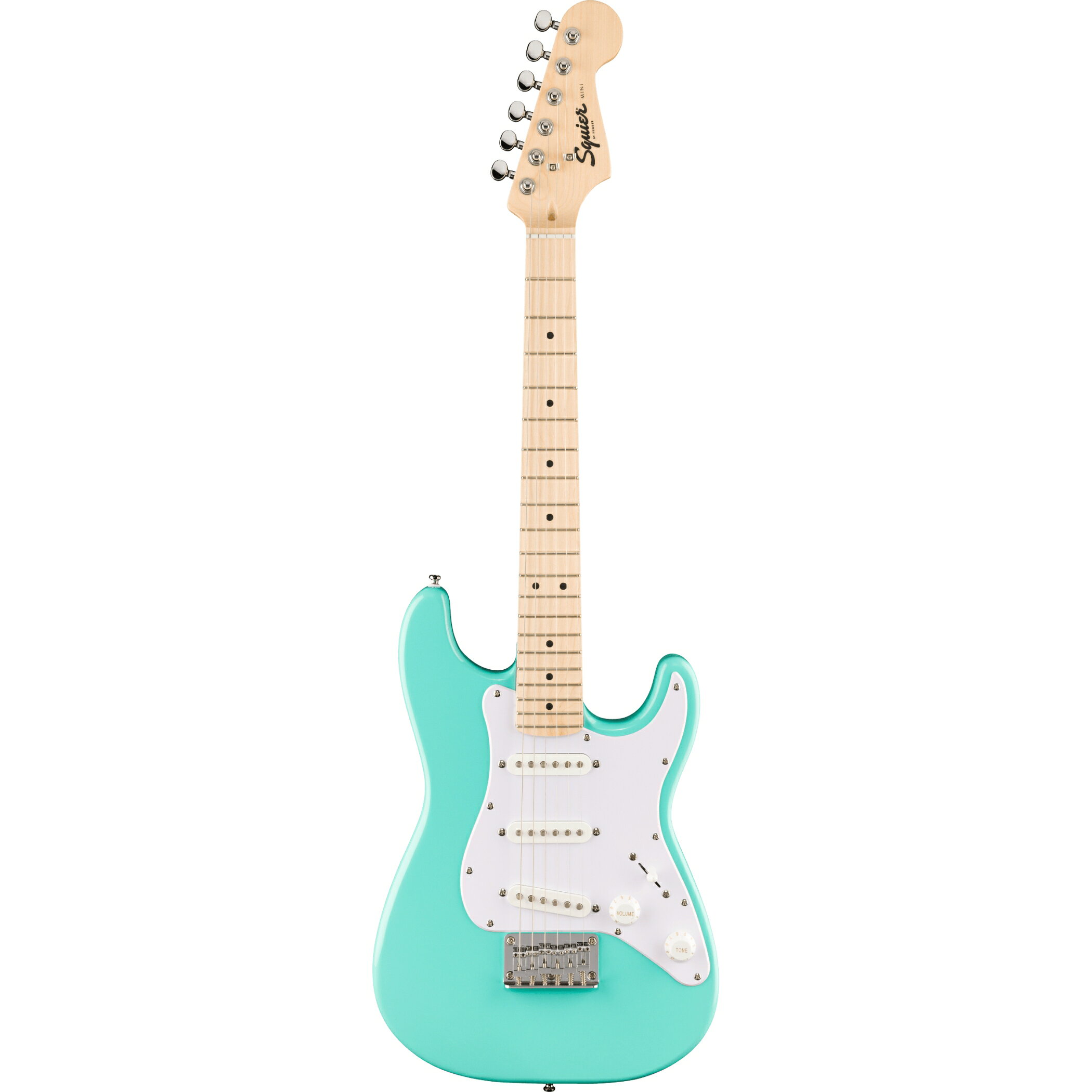 Squier by Fender / Mini Stratocaster Maple Fingerboard White Pickguard Sea Fo...