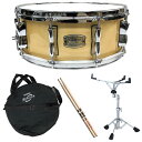 YAMAHA スネアドラム SBS1455NW ナチュラルウッド TAMAスタンドセット スネアバッグ付き スターターパック（VIC-FIRTH 5Aスティック）