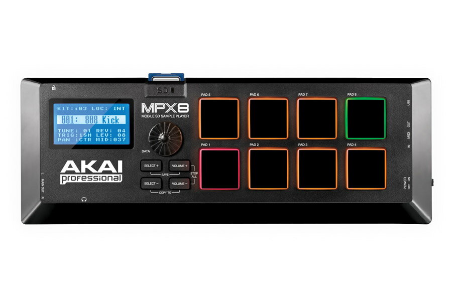 AKAI professional アカイ / MPX8 コンパクトサンプルプレーヤー(MPX-8)【お取り寄せ商品】【PNG】