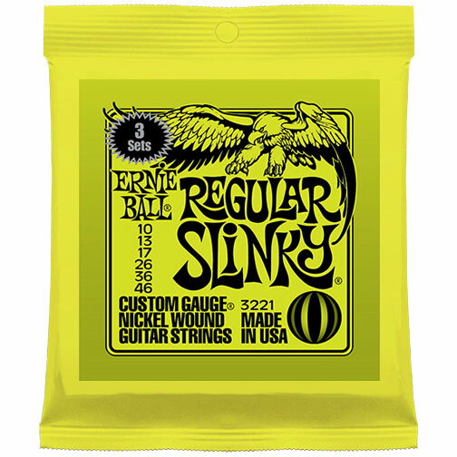 ERNIE BALL / 3221 Regular Slinky 3セットパック アーニーボール エレキギター弦 10-46